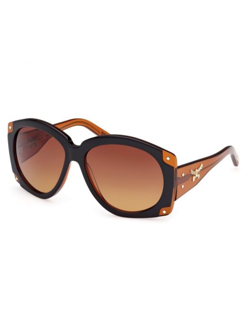 New MCM Black and Brown Oversized Gradient Oval Sunglasses Authentic